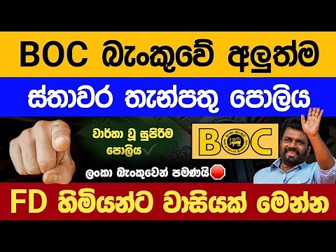 🇱🇰BOC Bank New Fixed Deposit Interest Rates |latest fd return explain in sri lanka 2025