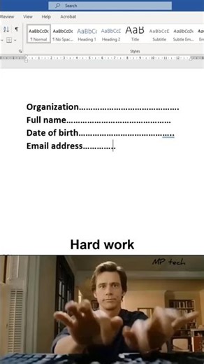 Dotted line trick in ms word 😱 #msword #office #document