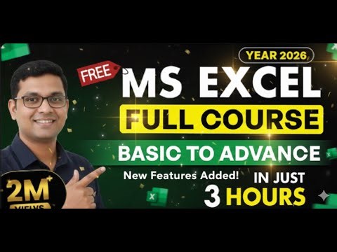MS Excel Full Course | Basic to Advanced | 🚀