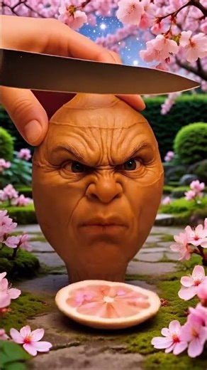 Cutting the Talking Orange Gone Wild 😂🍊🔪 #ASMR #WeirdShorts #FunnyASMR