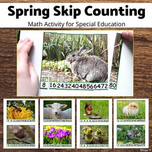 Spring Special Education Math Activity Skip Counting Puzzles