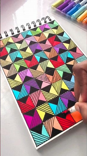 Draw an easy zen doodle drawing tutorial 😍✨ #shorts #zentangle #art #satisfying