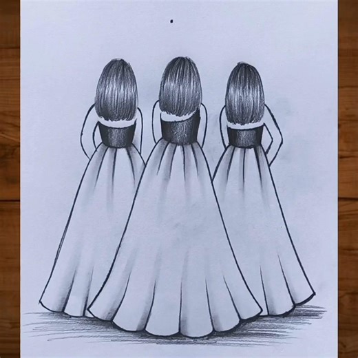 3 best friends 💞 drawing ideas #bestfriend #friendship #girldrawing #shorts #drawing