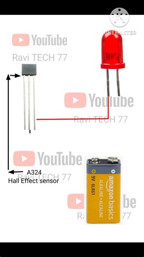 magnetic field sensor circuit using A324 Hall Effect sensor