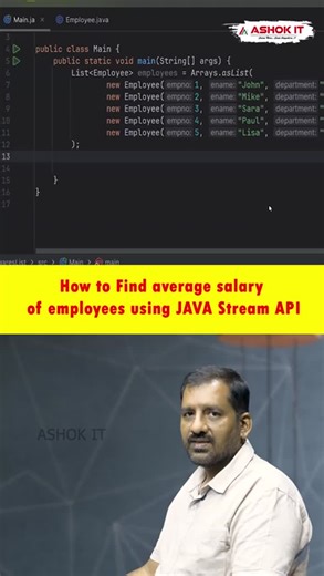 How to find average salary using Java Stream API | Ashok IT School posted on the topic | LinkedIn