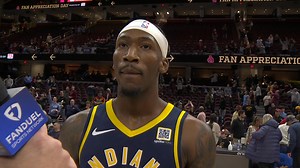 The best thing you'll see today 🙌🔥 Pascal Siakam grabs the mic for Quenton Jackson's walkoff interview to break down our 27-point comeback win over the Cavs. | Indiana Pacers