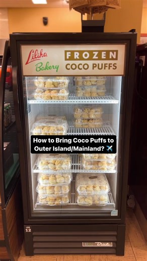 Did you know you're allowed to bring our Coco Puffs to the outer islands or mainland? Here are some handy travel tips if you're considering it: ✈️ Frozen Coco Puffs can stay fresh for approximately 3-4 hours when packed in our insulated tote bags. 🧊 For longer flights, consider enhancing cold temperatures by adding dry ice or a frozen bottle of water to the insulated tote bag. (Remember to verify with your airline's guidelines for any restrictions or specifications.) 🍴When it's time to indulge