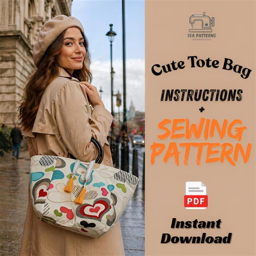 Tote Bag Sewing Pattern | Easy Beginner PDF Tutorial (digital Download) - Etsy