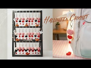 How to Crochet Brain Keychain for beginners 🧠 Easy Halloween Amigurumi