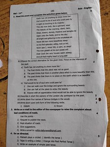 Sub - English(2)BStd - 11 ^ { \text {th } }Read the poem a... | Filo