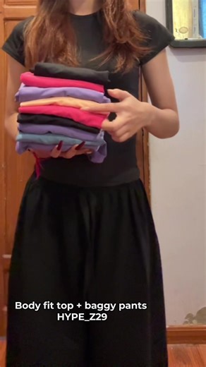 Baggy Pants Try-On with Body Fit Top