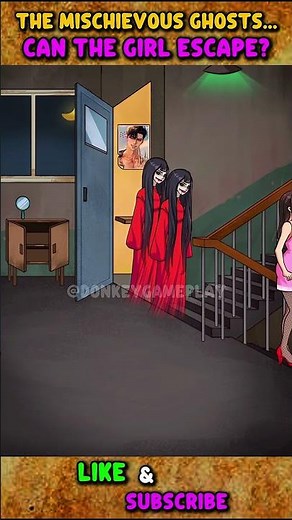 🥶 The gloomy room...Can the girl escape from the ghosts? #games #gameplay #funny