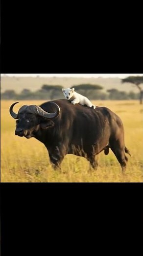 Unbelievable Footage Watch a Baby Lion Riding Buffalo!