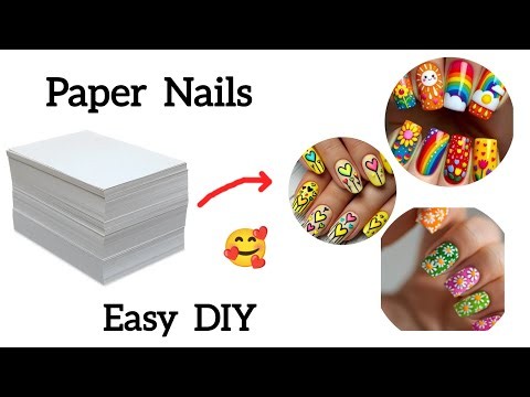 DIY Paper Nails 💅😍🥰 diy nail extensions / how to make nail extensions at home / homemade fake nails
