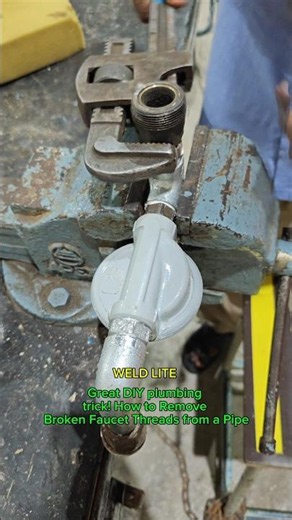 Great DIY plumbing trick! How to Remove Broken Faucet Threads from a Pipe #plumbingpro #plumbing