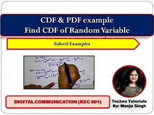 Unit 1 L3 | CDF & PDF example | Find CDF of Random Variable
