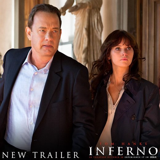 The world’s greatest mind faces his greatest challenge. Watch Tom Hanks return as Robert Langdon in the brand-new #InfernoMovie trailer now and experience it in IMAX October 28. | The Robert Langdon Series (Inferno, Da Vinci Code, Angels and Demons)