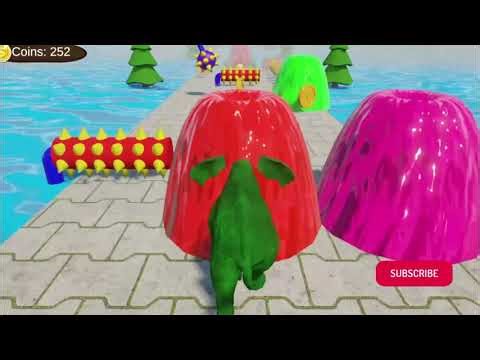 Funny 3D Animal Slide Game | Cow, Elephant, Gorilla, Hippo & Tiger Gameplay 😂