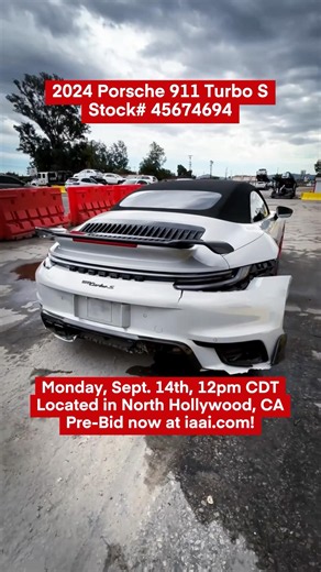 911 Turbo S energy, techno soul. 👉Head to iaai.com now to get your bids in!