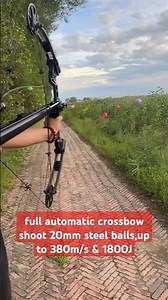 full automatic crossbow shoot 20mm steel balls,up to 380m/s & 1800J