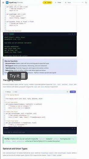 Python Type Hinting - typing Module, Annotations & Type Checking — in 30 seconds #python