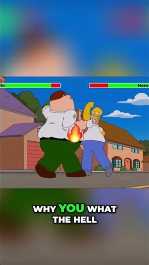 Homer Simpson Strangles Peter Griffin?! Cartoon Fight EXPLAINED! #shorts