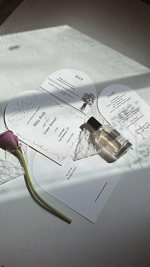 Meet Mi Amor 💌 A winter wedding invitation suite with soft ivory tones, delicate details, and a modern half-arch design. Effortlessly chic, endlessly romantic. ❄️✨ From invitations to details cards, every piece is designed to tell your story with warmth and intention. Explore the full Mi Amor suite at the link in bio and find everything you need to set the tone for your most magical day. 🤍 #TrulyEngaging #MiAmor #WinterWeddingInspo #WeddingInvitations #ElegantStationery #WeddingSuite #Romantic