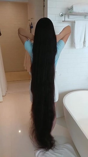 美しい長髪のヘアカット撮影記録