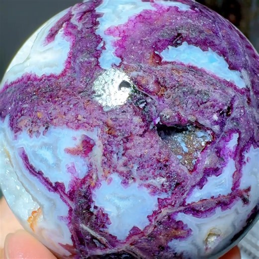 3.1K views · 218 reactions | Purple fluorite with sphalerite sphere with beautiful purple flowers and shiny geodes | Rock's Rock Store | Facebook