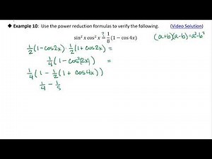 OS 7.2-3 Sum and Difference, Double-Angle, and Power Reduction Formulas: Example 10