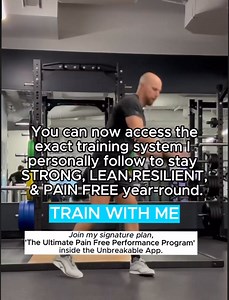 My Signature Training Plan: 'ULTIMATE' PAIN-FREE PERFORMANCE PROGRAM' ➡️ Join Me Inside the Unbreakable App and Let's Train TOGETHER! This is the exact system I personally follow to stay STRONG, LEAN, RESILIENT, & PAIN FREE year-round. You CAN Build a RESILIENT, CAPABLE body that LOOKS Good & FEELS Good every day. RESULTS you will SEE & FEEL on this program: 💪 More Muscle. Greater Strength 💪 Get Lean, Fit, & Functional 💪 Boosted Energy & Recovery 💪 Physically Thrive at Any Age 💪 Optimize He