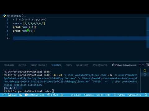 36-Python List Slicing Explained | List Slicing in Python| Python Tutorial in Pashto