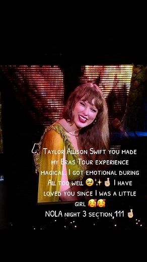 I went to The Eras Tour NOLA N3 section 111. I went with my 2 best friends and my fiance. I was so magical. I got emotional during my favorite songs Enchanted, All Too Well 10 minute verison, and Style 🤍🤍🤍🤍🤍🤍 #theerastour #ts #neworleans