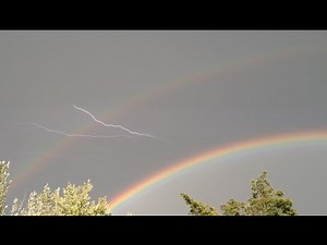 Incredible rainbow with lightning!