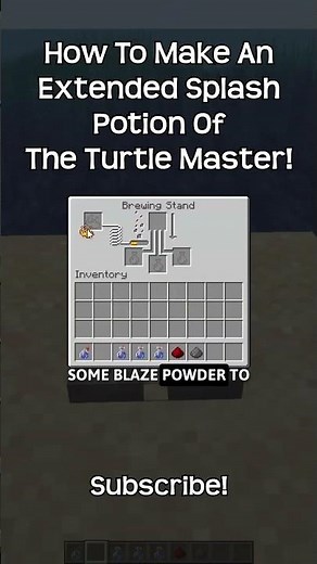 How To Make An Extended Splash Potion Of The Turtle Master In Minecraft!