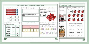 11 Times Table Maths Mastery Mat