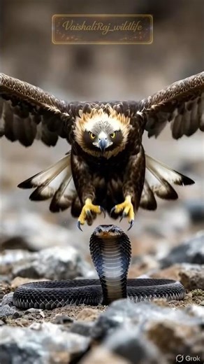 Eagle vs snake part 2, ai shorts #shorts #wildlife #birds #snake #cobra