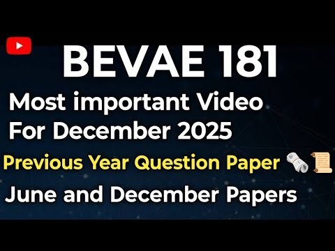 BEVAE 181 Most Important Questions December 2025 | IGNOU Environmental Studies MCQ | PYQ Based