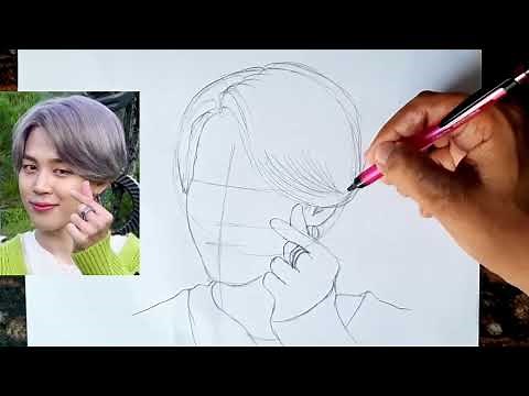BTS Park Jimin Drawing // How to Draw BTS // BTS jimin