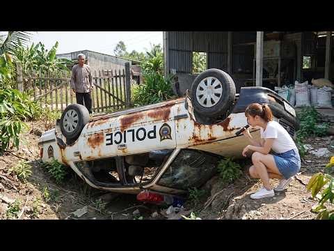 Mechanical Girl Spends 20 Days Restoring a 1990 Mercedes Police Sedan Burned by a Massive Wildfire