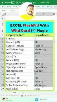 Excel Magic Trick: Flash Fill + Wildcard (తెలుగులో)#Excel #FlashFill #Wildcard #ExcelTips #GSDATALAB