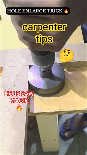 Enlarge a Hole Without Center Point | Pro Woodworking Trick #shorts #woodworking #diy #PowerTools