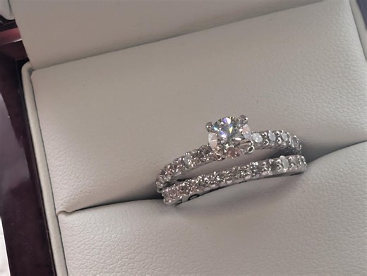 Preowned Genuine Diamond Wedding Ring Engagement Set Round Brilliant Size 5 - Etsy