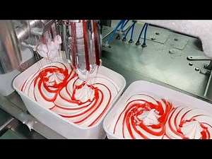 Ice Cream Filling Machines Inside The Ice Cream Production Factory