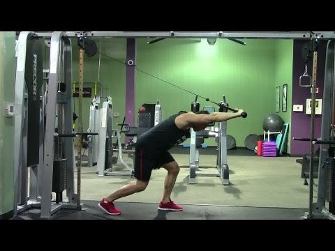 Bent Over Rope Triceps Extension - HASfit Triceps Exercise Demonstration - Bentover Tricep Extension
