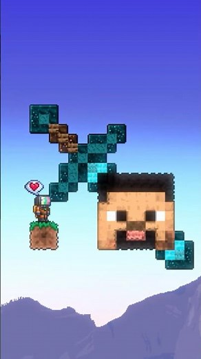 QUICK Minecraft Steve Head - Building Ideas in Terraria 😵#terraria