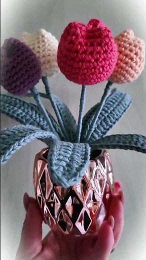Tulpen Strauß häkeln 🌷Blumen häkeln #häkeln #flowers #tutorial