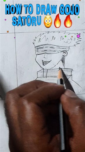 how to draw gojo satoru step by step #animeart #pencilsketchings #gojo #shorts