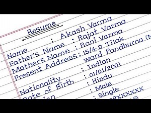 Resume | how to write resume | resume kaise banaye | resume in english | resume class 12