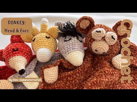 Crochet: Donkey Head & Ears & Hair | Crochet Kit | Planetcrochet